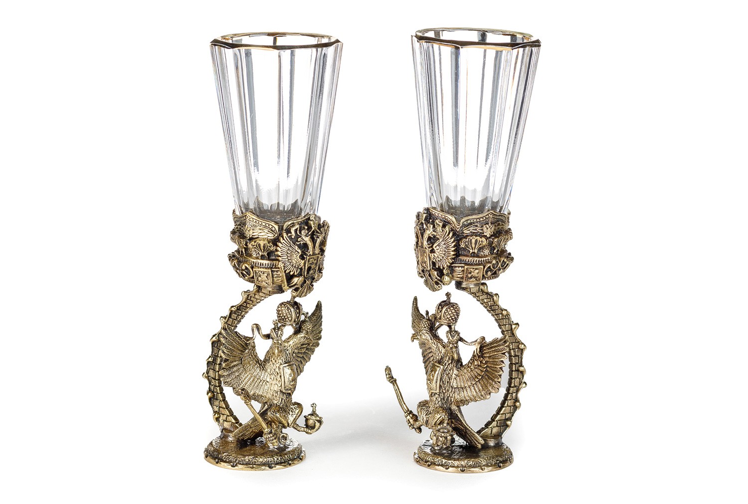 Набор Лафитники Гербовый №2 3 штуп кожа 7041007