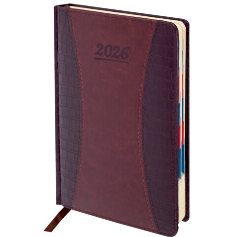 Ежедневник дат 2026 г А5 исккожа корич CombiContract 117487 Galant 