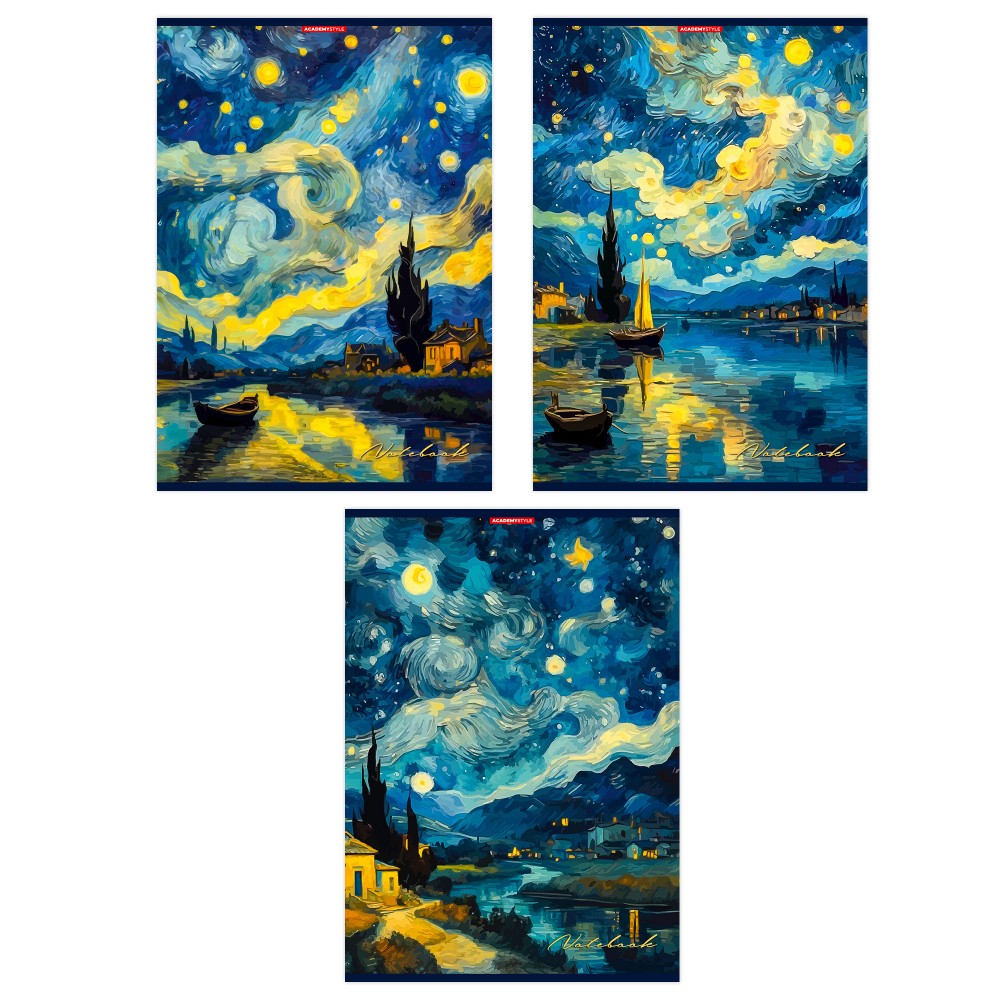 Тетрадь А4 96л лин Звёздный пейзаж 15517/3 Полиграф Принт