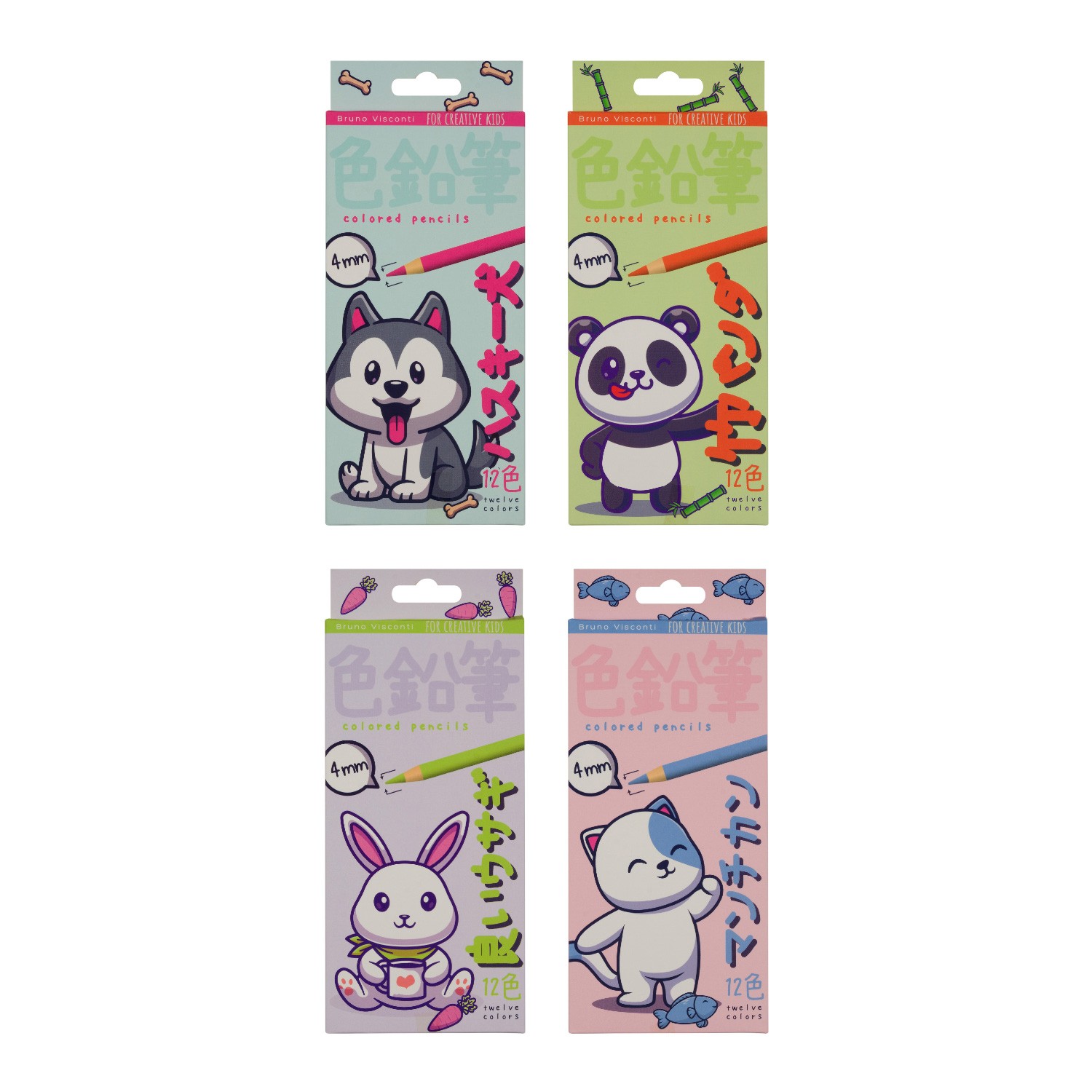 Набор карандашей 12цв Kawii Animals 30-0127 Bruno Visconti