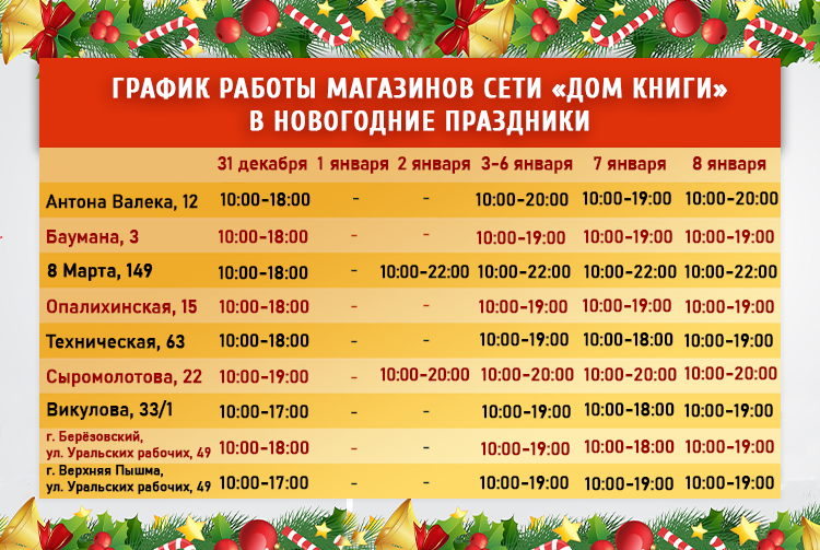 Изменения графика работы в новогодние праздники 