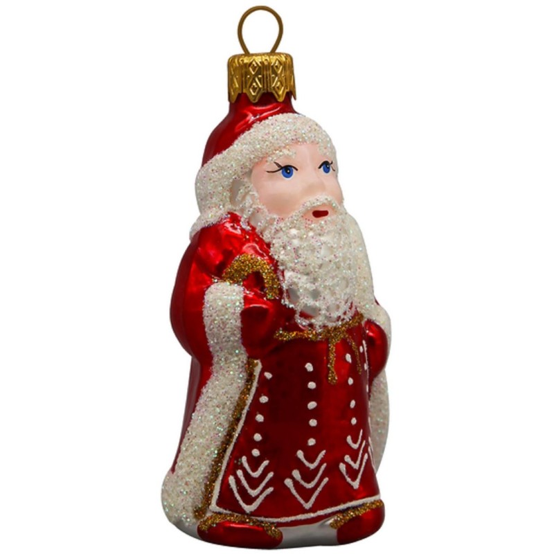 Елочная игрушка стекло Дед Мороз h-10см в упаковке ФУ-602/1