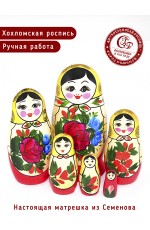 Хохлома Матрешка 6-ти кукольн (высш кат) 80055