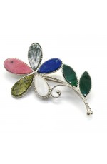 Брошь из самоцветов Ромашка кк808110