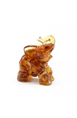 Фигурка с янтарем Слон 12 коньяч 1670576