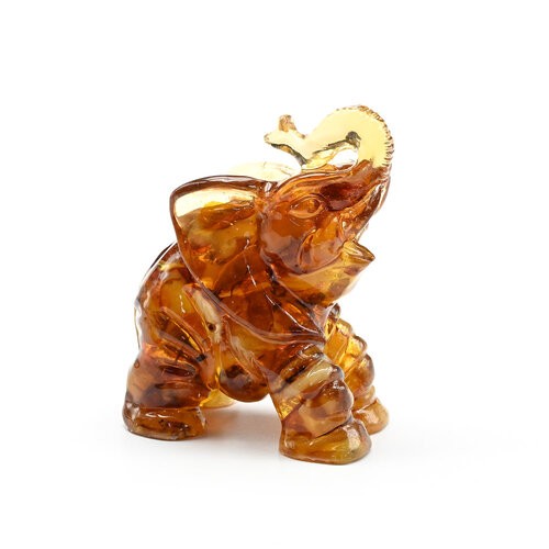 Фигурка с янтарем Слон 12 коньяч 1670576