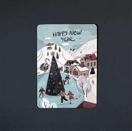 Открытка НГ Каток