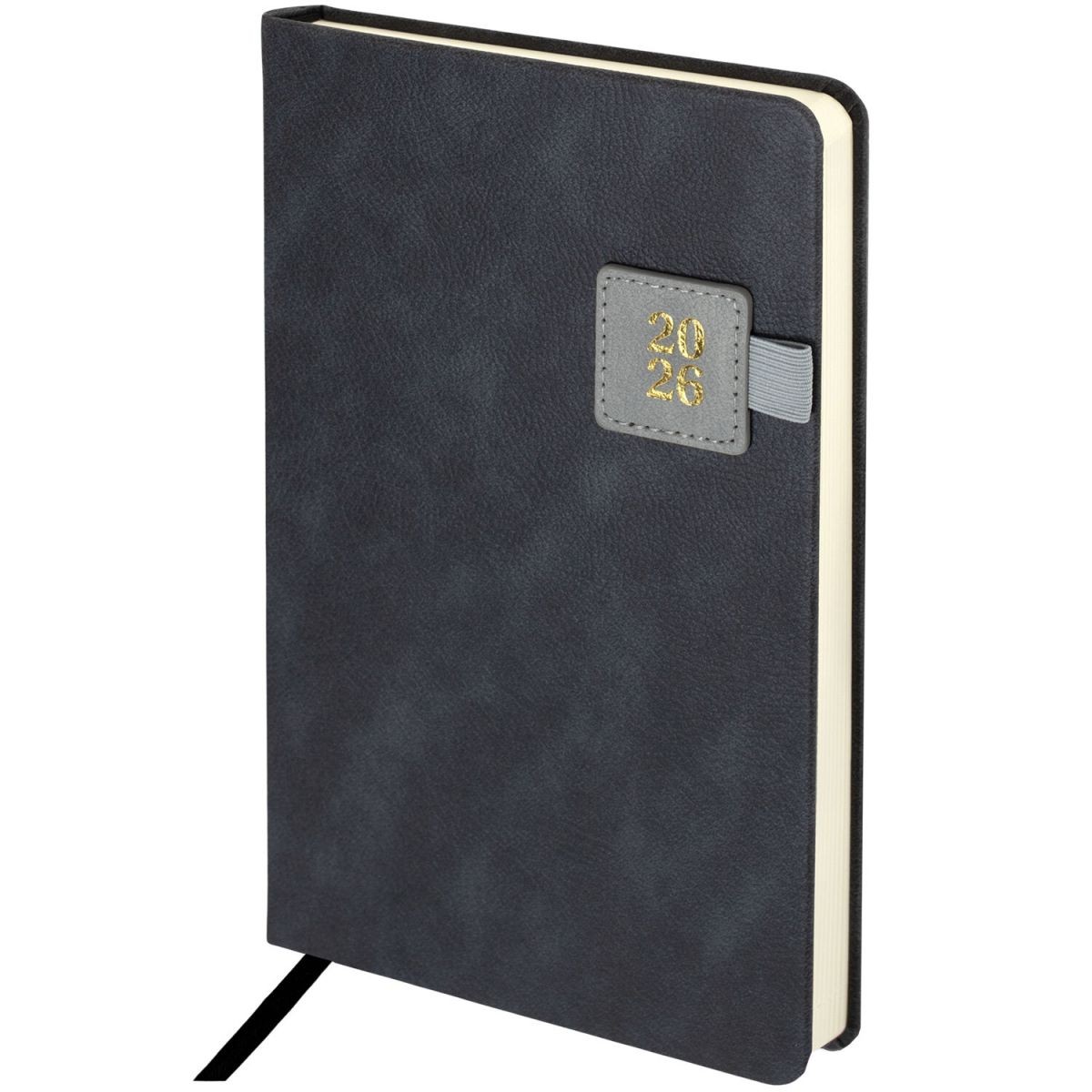 Ежедневник дат 2026г А5 исккожа серый Accent 117385 Brauberg