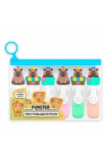 Набор маркеров текст 6цв 1-4мм неон с топпером Капибары 152646 Funster