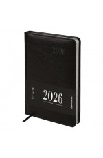 Ежедневник дат 2026 г А5 исккожа черный Impression 117510 Brauberg