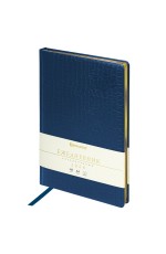 Ежедневник дат 2026г А4 исккожа золотсрез синий Comodo 117243 Brauberg