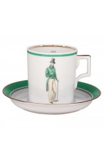 Подарочный набор чайный Modes de Paris Денди зеленый Ломоносовский фарфор  