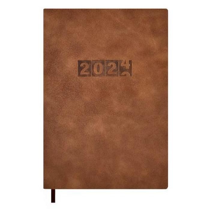 Ежедневник датированный 2024 г А5 (иск. кожа) коричневый Тиволи Глосс 63773 Феникс
