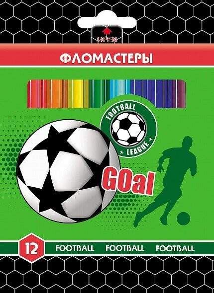 Фломастеры 12цв FOOTBALL 12118 Хатбер