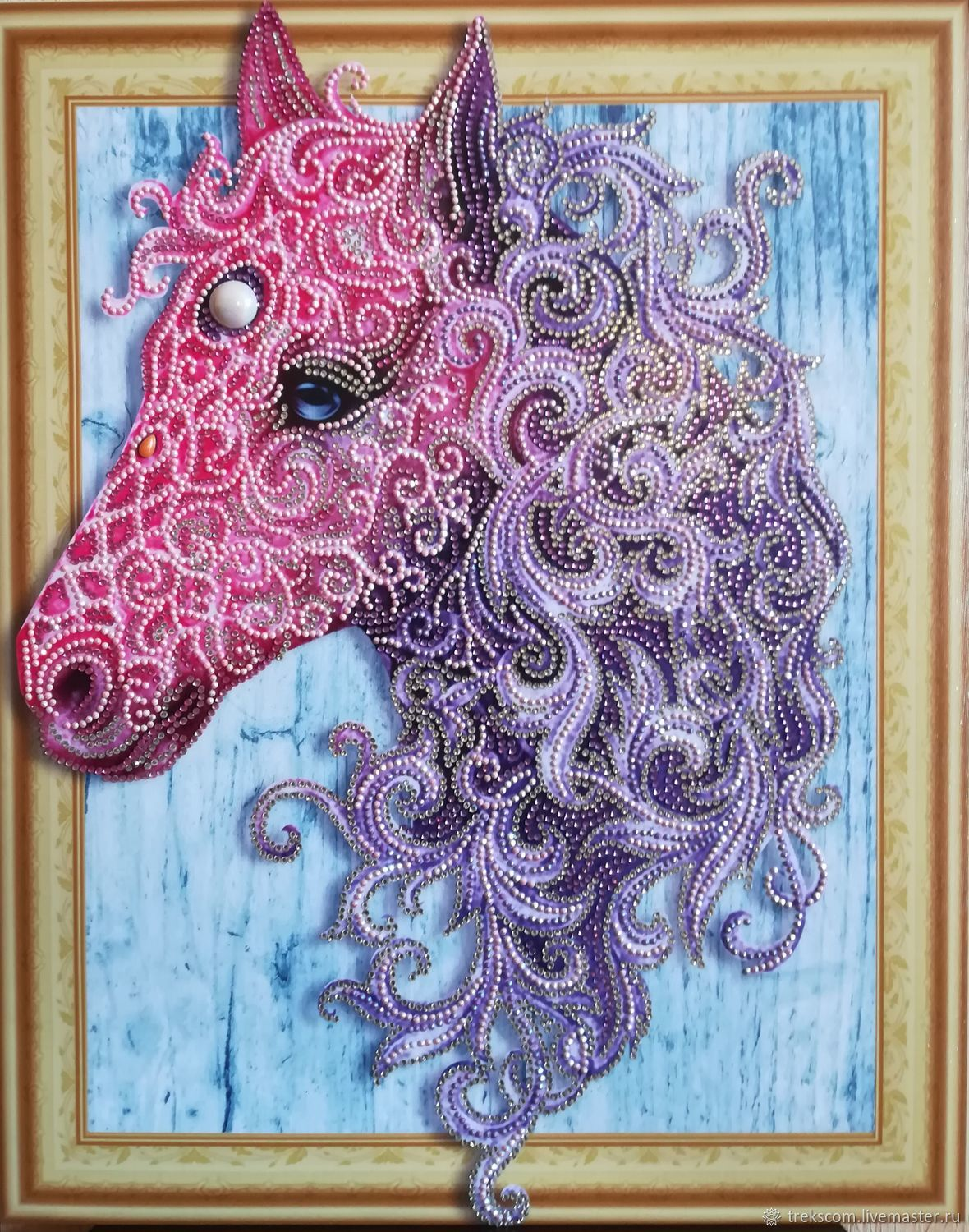 Картина алмазная 40х50см фигур стразы Аметист лошадь FKU005 Color Kit