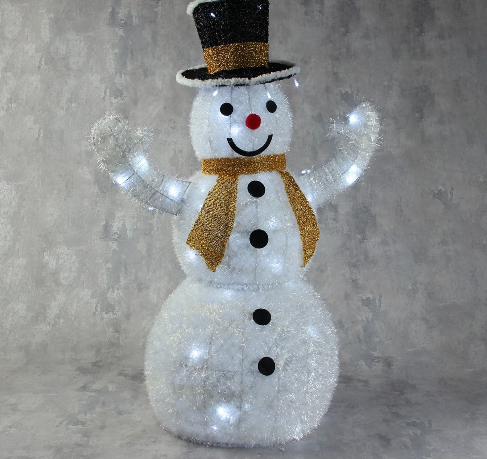 Фигурка Снеговик в желтом шарфе 80 см 100 LED 220V 3662031