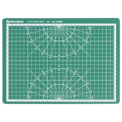 Коврик д/резки А4 3-слойный 3мм двусторзеленый 236905 Brauberg
