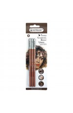 Набор угольных карандашей 3шт жженая умбра блистер TCP-01 Acmeliae