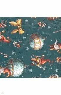 Бумага упак 70*100см бум НГ Рожденственские эльфы 1108499