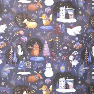 Бумага упак 70*100см бум НГ Зима 1083723