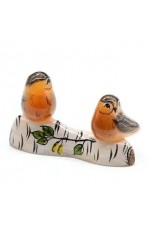 Скульптура из селенита Птички воробьи на березке 665241