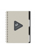 Тетрадь А5 80л кл спир пластобл с раздел бежевая 405366 Brauberg