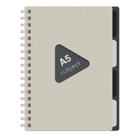 Тетрадь А5 80л кл спир пластобл с раздел бежевая 405366 Brauberg