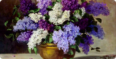 Кружка керам живопись Сирень №0008