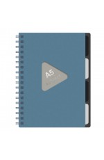Тетрадь А5 80л кл спир пластобл с раздел синяя 405368 Brauberg
