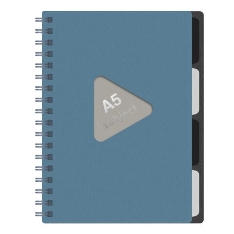 Тетрадь А5 80л кл спир пластобл с раздел синяя 405368 Brauberg