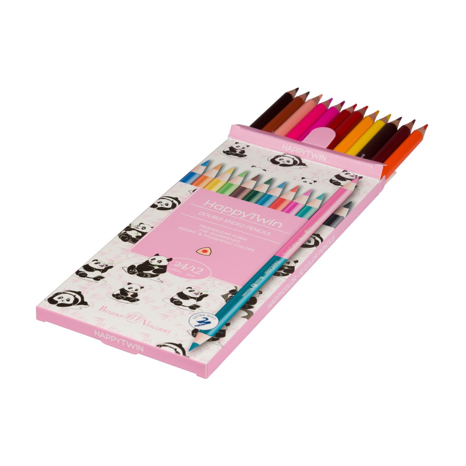 Набор карандашей 24цв 12шт Twincolor Happy 30-0080 Bruno Visconti
