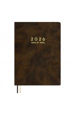 Еженедельник дат 2026г А4 исккожа корич Тиволи делавэ 70328 Феникс