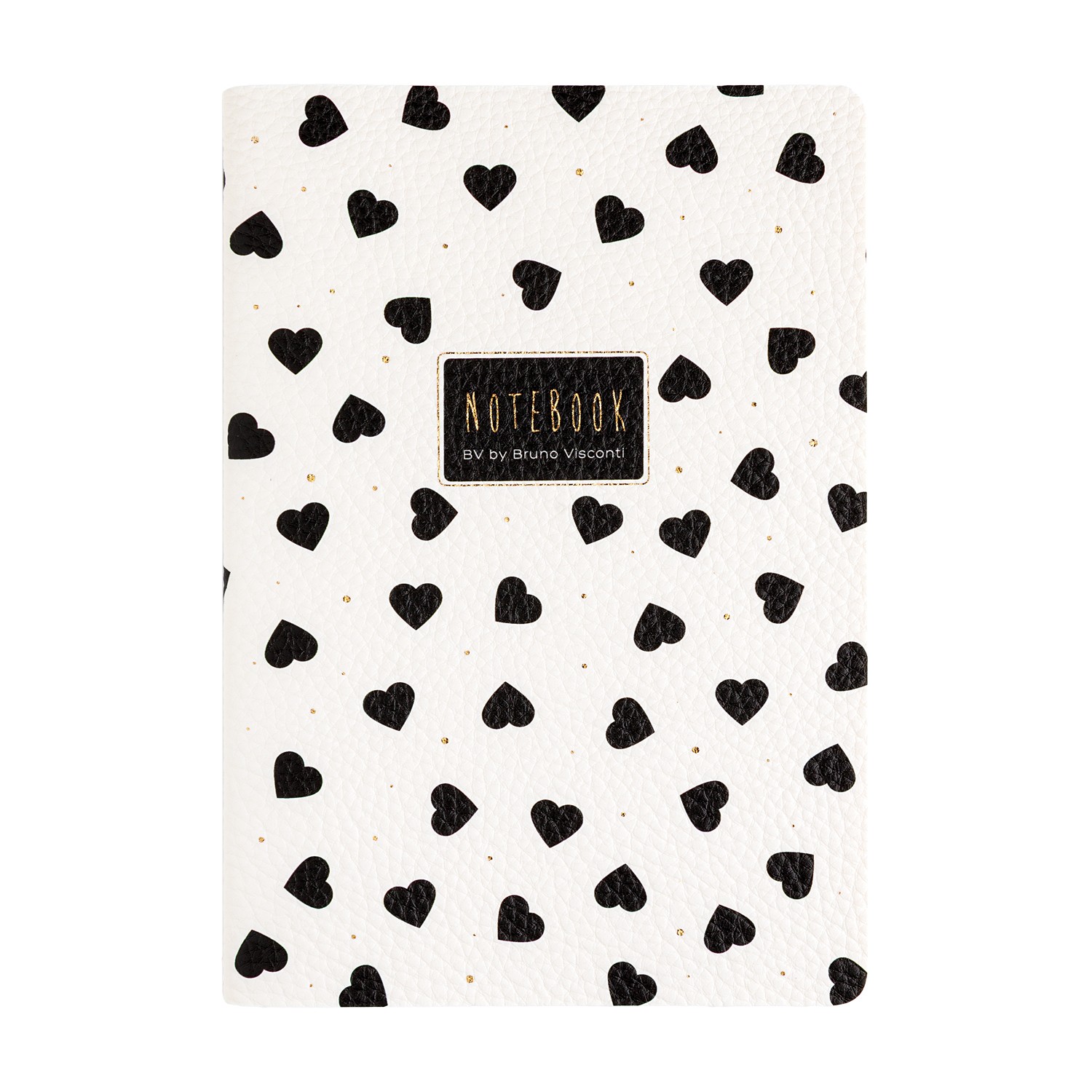 Тетрадь А5 60л кл исккожа Black&White Сердечки 7-60-1384/10 Bruno Visconti