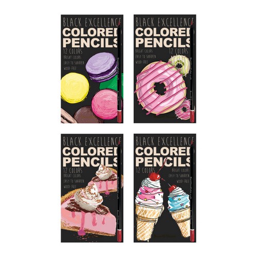 Набор карандашей, 12 цветов, пластиковые с точилкой Black Excellence 30-0124 Bruno Visconti