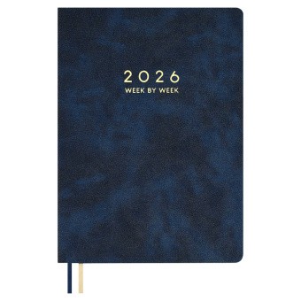 Еженедельник дат 2026г А4 исккожа синий Тиволи делавэ 70329 Феникс