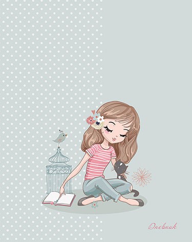 Дневник 1-11кл твобл Девочка с книгой 4072-89 Апплика