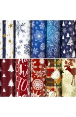 Бумага упак 70*100см ассорт новогодняя Red&Blue 591909 Золотая сказка