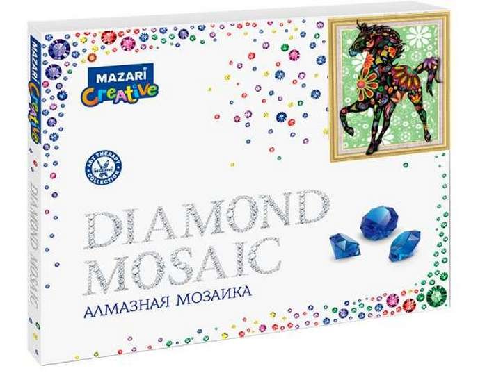 Мозаика алмазная 40х50 см Цветной конь М-10238 Mazari Creative