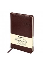 Еженедельник дат 2026г А5 исккожа корич Imperial 117173 Brauberg