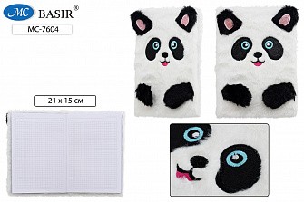 Записная книжка А5 80л кл меховобл Панда 7604 Basir