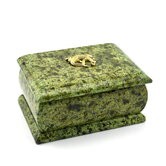 Ларец змеевик с ящеркой 120х80х60мм 1310734