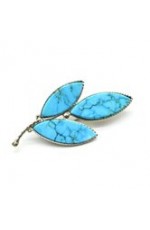 Брошь из бирюзы Веточка кк816004