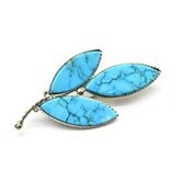 Брошь из бирюзы Веточка кк816004