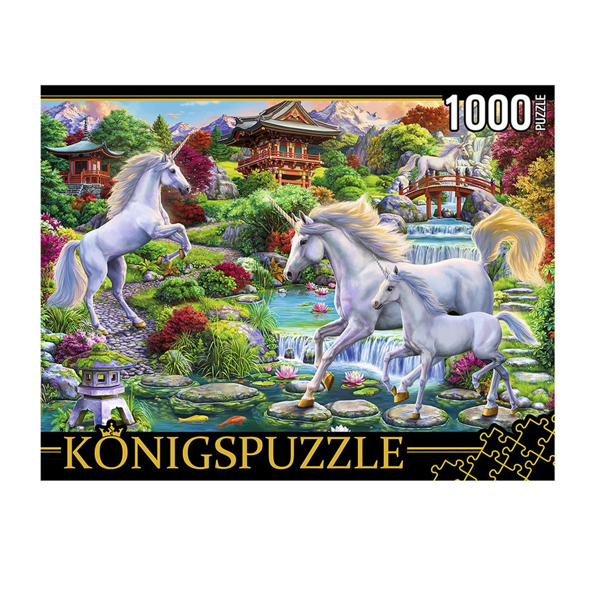 Пазл Konigspuzzle 1000эл Единороги и пагоды ФК1000-3586