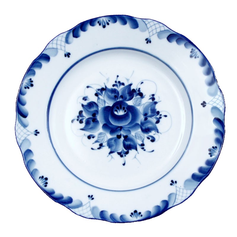Гжель Тарелка плоская диам 200