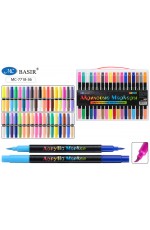 Набор маркеров акрил 36шт(72цв) двусторкистевид 7718-36 Basir