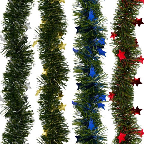 Мишура с декором Звёздочки d-70см 20м 592424